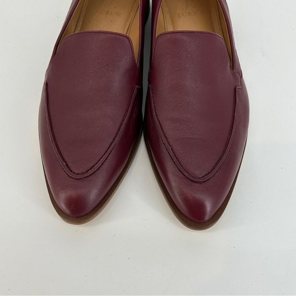 J. Crew Academy Loafer Burgundy Burnished Beet Stacked Heel size 8 - Picture 6 of 9